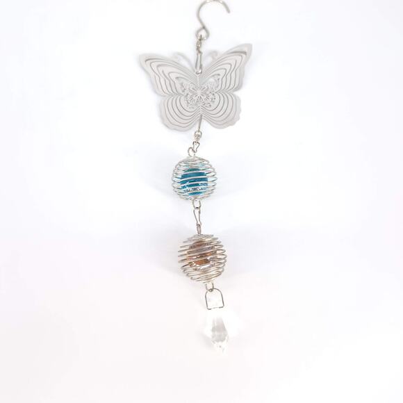 3D Rotating Stainless Steel Butterfly Spinner Yard Decor Crystal Suncatcher GUC - Picture 7 of 13
